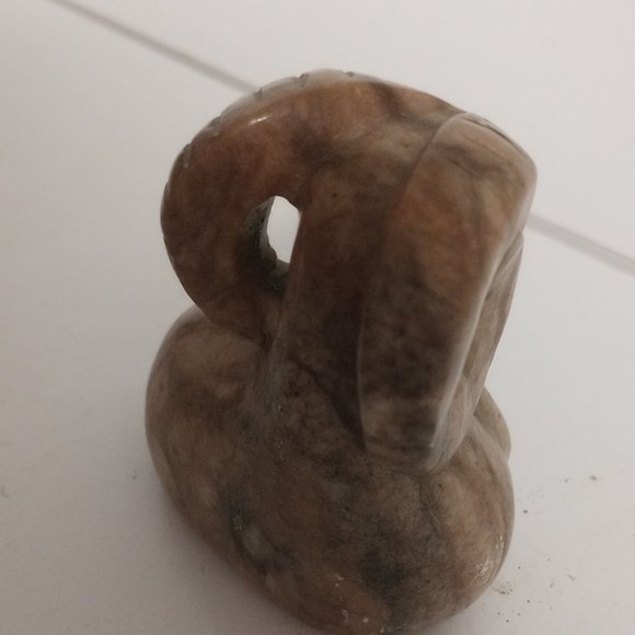 HAND CARVED STONE RAM SITTING POSITION - Picture 5 of 6